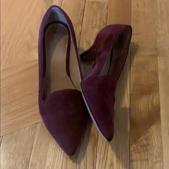 burgundy kitten heel pumps
